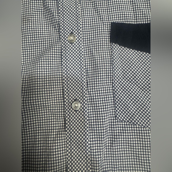 Men's Blue Checkered Short Sleeve Shirt - Picture 5 of 5